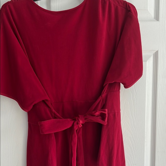 Party time: Rafaella Red Wrap Peplum Blouse- 92% cotton - Picture 3 of 5